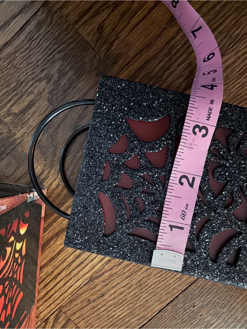 Halloween Spider & Cobweb Metal Glitter Trick or Treat Bag Votive Candle Holder